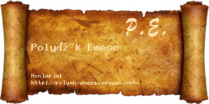 Polyák Emese névjegykártya